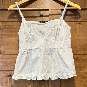 Brandy Melville White Button-Front adjustable strap camisole